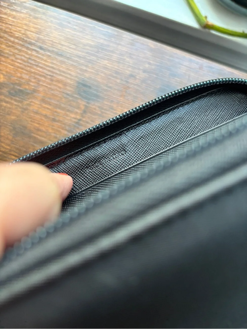 Designer Inspired Black Zip-Around Wallet